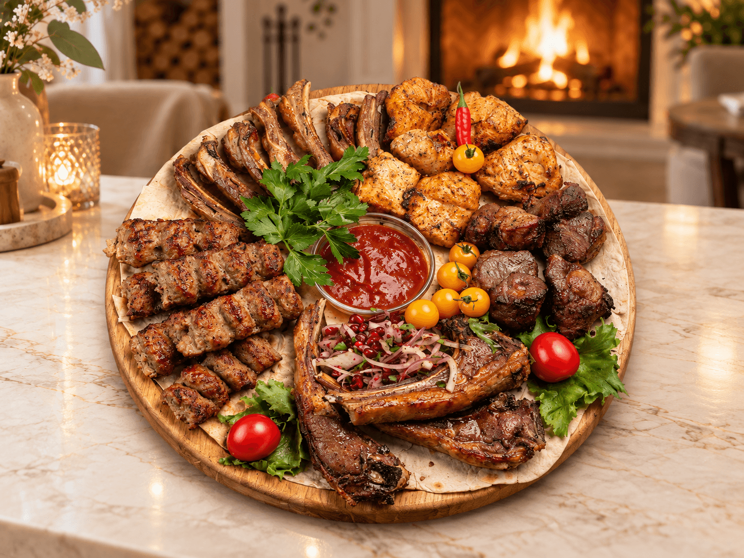 Ассорти из шашлыков с бараниной на 4 персоны