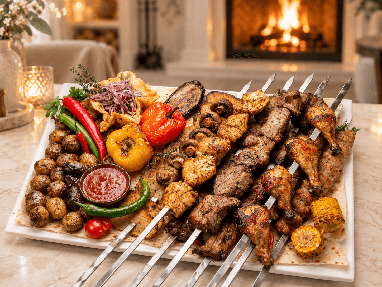 Ассорти из шашлыков мега порция на 15 персон